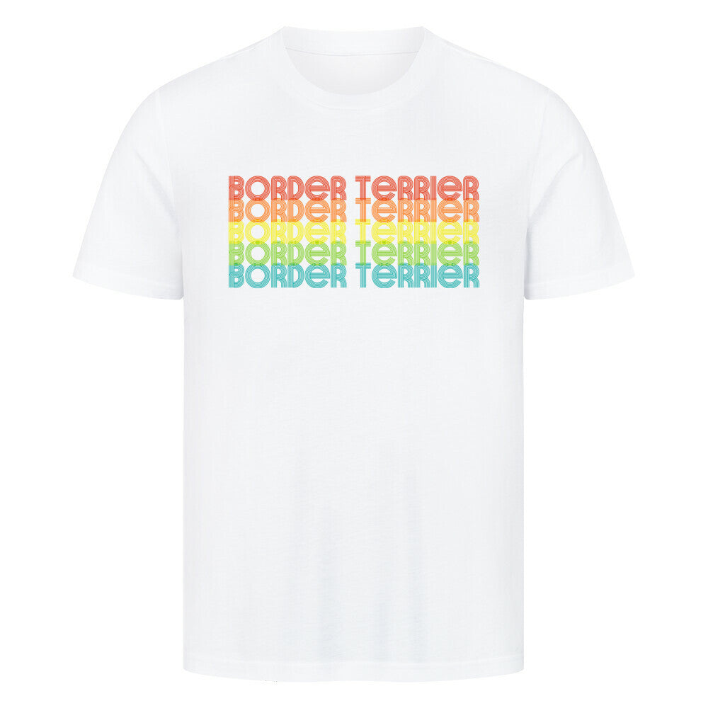 Premium T-Shirt "Border Terrier - RETRO" Weiß – hunde-shirt.de