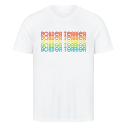 Premium T-Shirt "Border Terrier - RETRO" Weiß – hunde-shirt.de