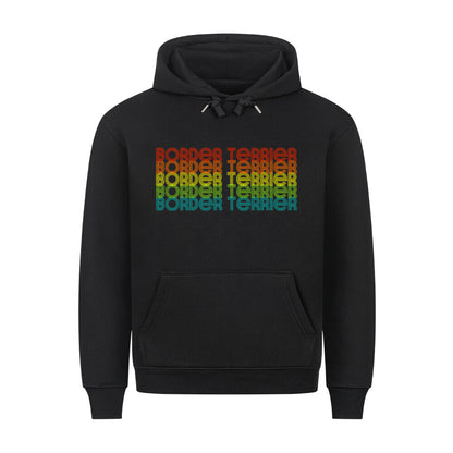 Premium Hoodie "Border Terrier - RETRO" Schwarz – hunde-shirt.de