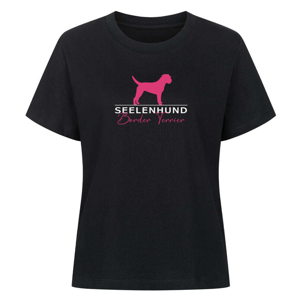 Premium Organic Damen-Shirt "Border Terrier - Seelenhund" Schwarz – hunde-shirt.de