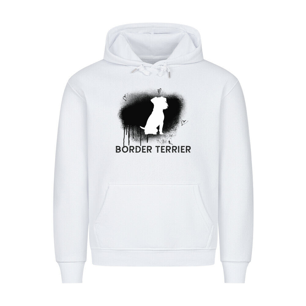 Premium Hoodie "Border Terrier - Brush" Weiß – hunde-shirt.de