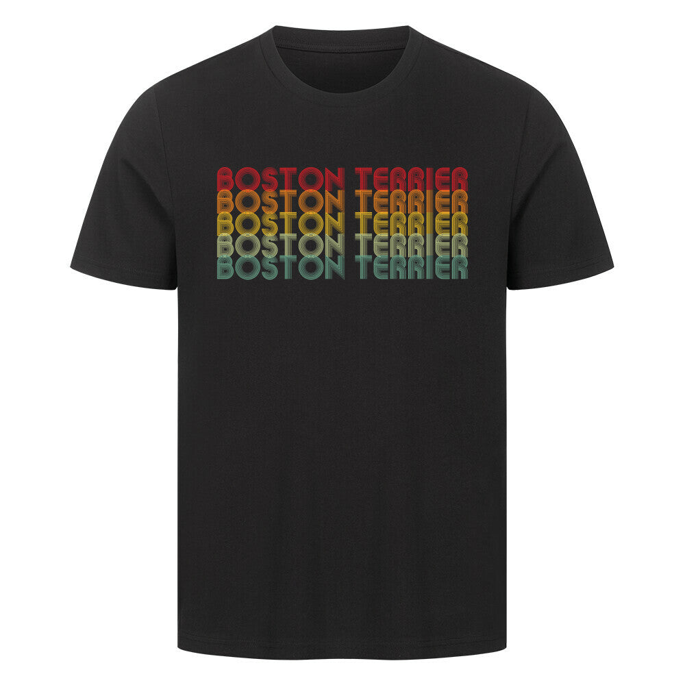 Premium T-Shirt "Boston Terrier - RETRO" Schwarz – hunde-shirt.de