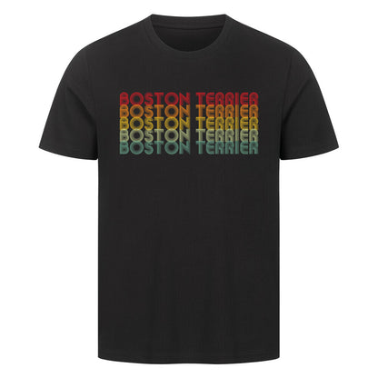 Premium T-Shirt "Boston Terrier - RETRO" Schwarz – hunde-shirt.de