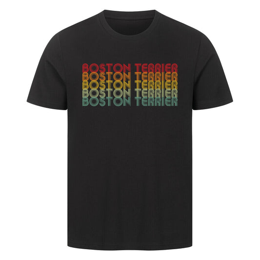 Premium T-Shirt "Boston Terrier - RETRO" Schwarz – hunde-shirt.de