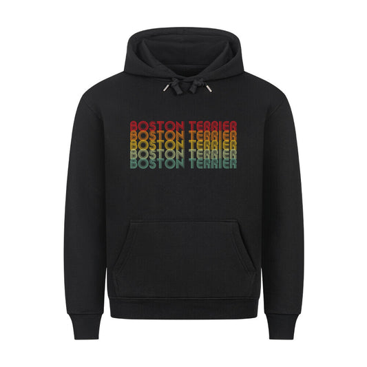 Premium Hoodie "Boston Terrier - RETRO" Schwarz – hunde-shirt.de