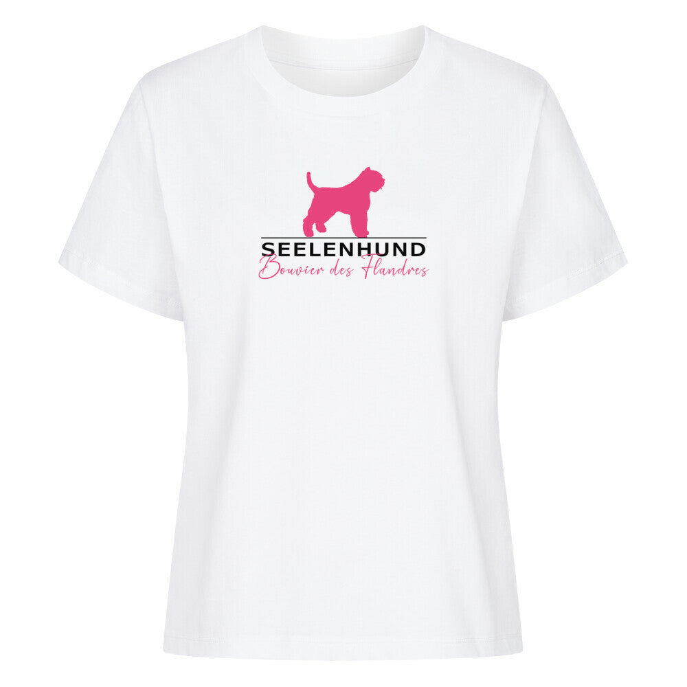 Premium Organic Damen-Shirt "Bouvier - Seelenhund" Weiß – hunde-shirt.de