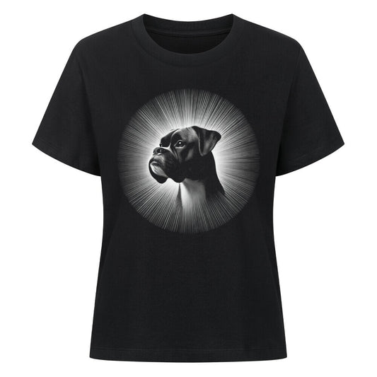 Premium Organic Damen-Shirt "Boxer - Shine" Schwarz – hunde-shirt.de