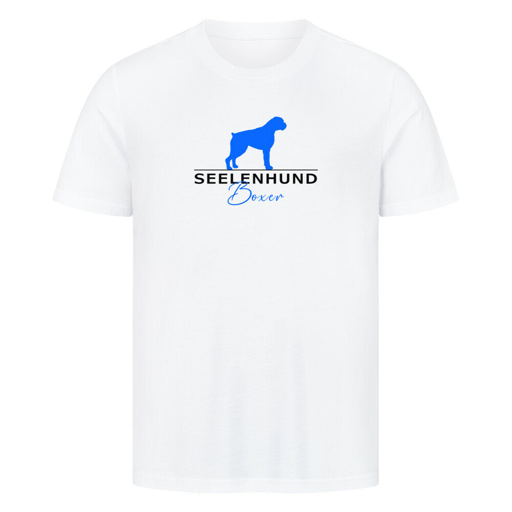 Premium T-Shirt "Boxer - Seelenhund" Weiß – hunde-shirt.de