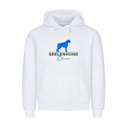 Premium Hoodie "Boxer - Seelenhund" Weiß – hunde-shirt.de