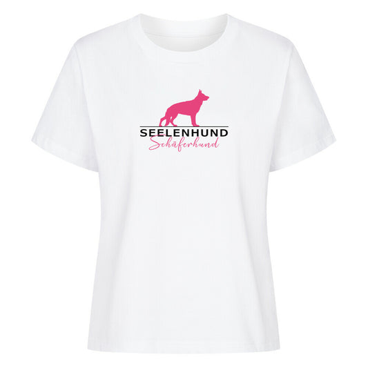 Premium Organic Damen-Shirt "Schäferhund - Seelenhund" Weiß – hunde-shirt.de