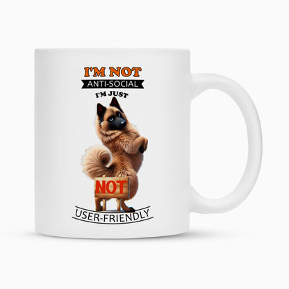 Tasse "Tervueren - ANTI-SOCIAL" Weiß – hunde-shirt.de