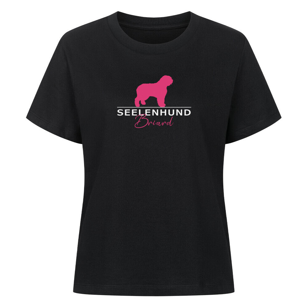 Premium Organic Damen-Shirt "Briard - Seelenhund" Schwarz – hunde-shirt.de