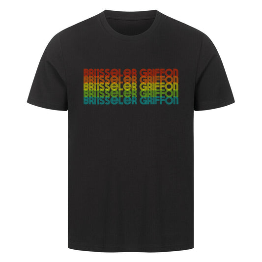 Premium T-Shirt "Brüsseler Griffon - RETRO" Schwarz – hunde-shirt.de