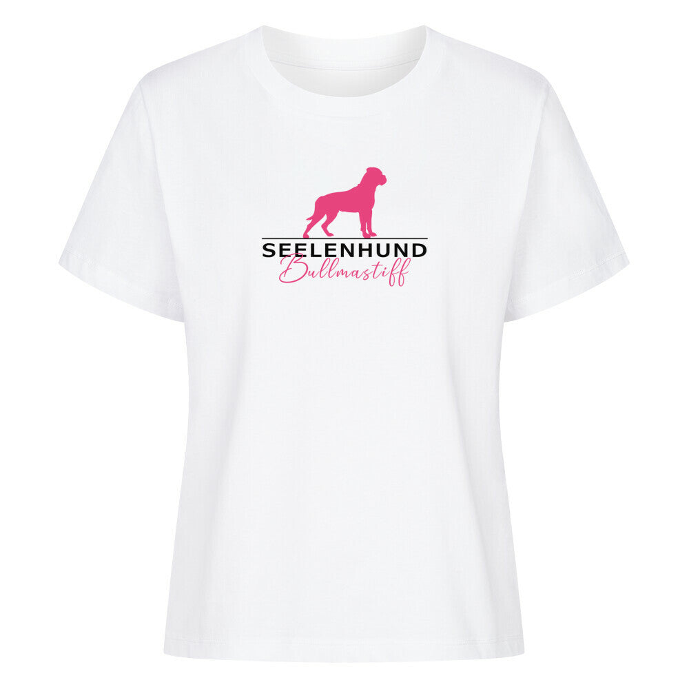Premium Organic Damen-Shirt "Bullmastiff - Seelenhund" Weiß – hunde-shirt.de