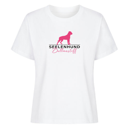 Premium Organic Damen-Shirt "Bullmastiff - Seelenhund" Weiß – hunde-shirt.de