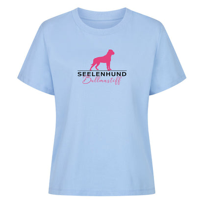 Premium Organic Damen-Shirt "Bullmastiff - Seelenhund" Sky Blue – hunde-shirt.de