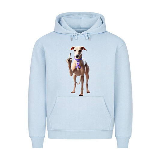 Premium Hoodie "Greyhound - Fuck Cancer" Babyblau – hunde-shirt.de