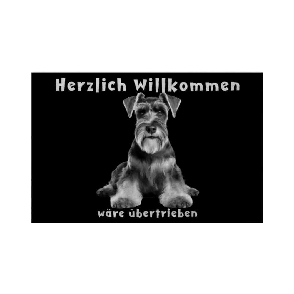 Fußmatte "Schnauzer- Herzlich Willkommen" Weiß – hunde-shirt.de