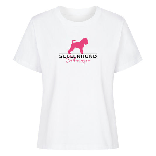 Premium Organic Damen-Shirt "Schnauzer- Seelenhund" Weiß – hunde-shirt.de