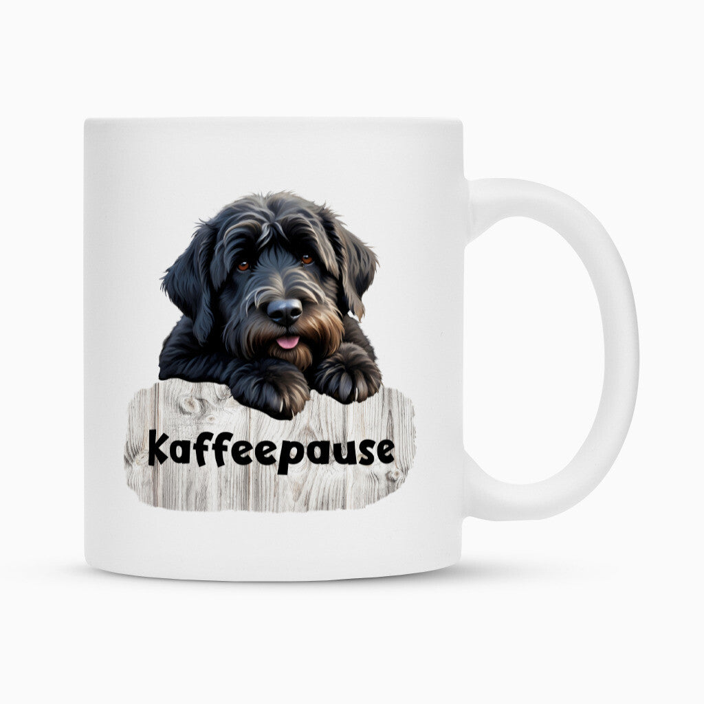 Tasse "Black Russian - Kaffeepause" Weiß – hunde-shirt.de