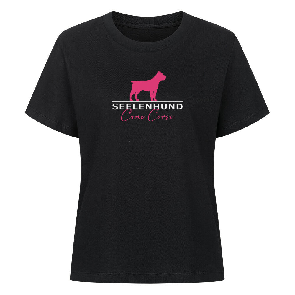 Premium Damen-Shirt "Cane Corso - Seelenhund" Schwarz – hunde-shirt.de