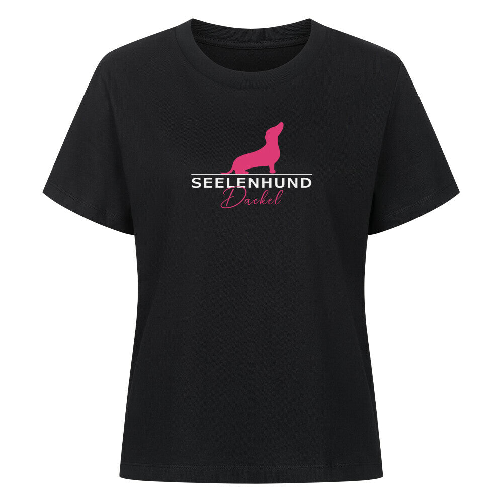 Premium Damen-Shirt "Dackel - Seelenhund" Schwarz – hunde-shirt.de