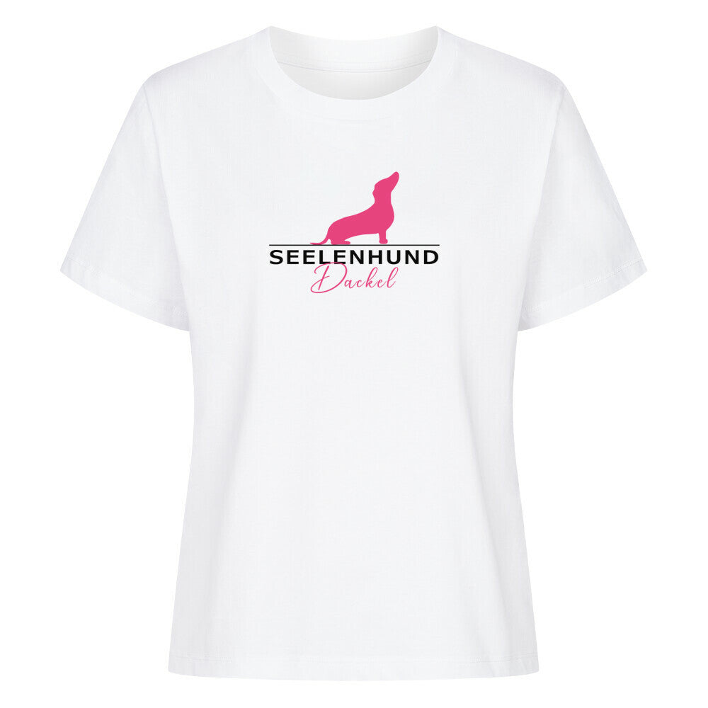Premium Damen-Shirt "Dackel - Seelenhund" Weiß – hunde-shirt.de