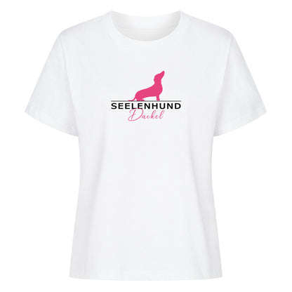 Premium Damen-Shirt "Dackel - Seelenhund" Weiß – hunde-shirt.de