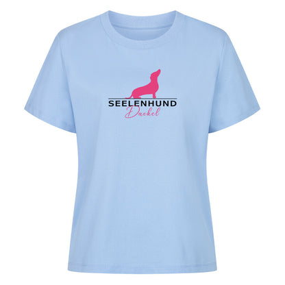 Premium Damen-Shirt "Dackel - Seelenhund" Sky Blue – hunde-shirt.de