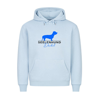 Premium Hoodie "Rauhaardackel - Seelenhund" Babyblau – hunde-shirt.de