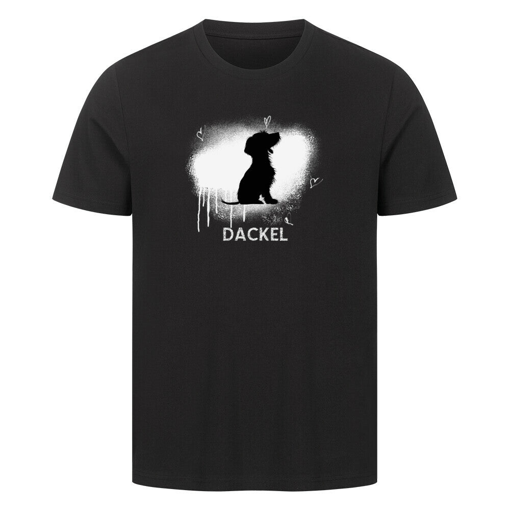 Premium T-Shirt "Rauhaardackel - Brush" Schwarz – hunde-shirt.de