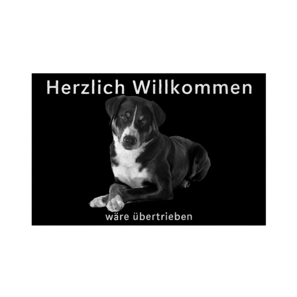 Fußmatte "Appenzeller Sennenhund - Übertrieben" Weiß – hunde-shirt.de