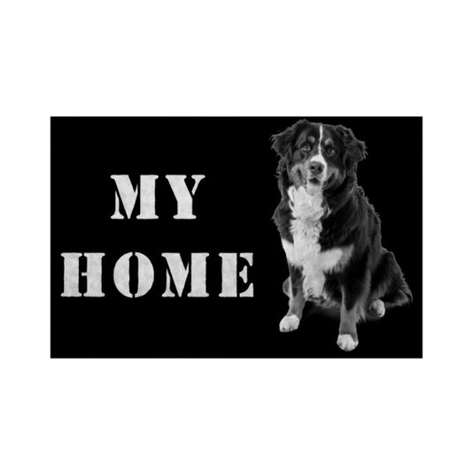 Fußmatte "Berner Sennenhund - MY HOME" Weiß – hunde-shirt.de