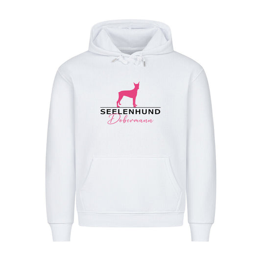 Premium Hoodie "Dobermann - Seelenhund" Weiß – hunde-shirt.de