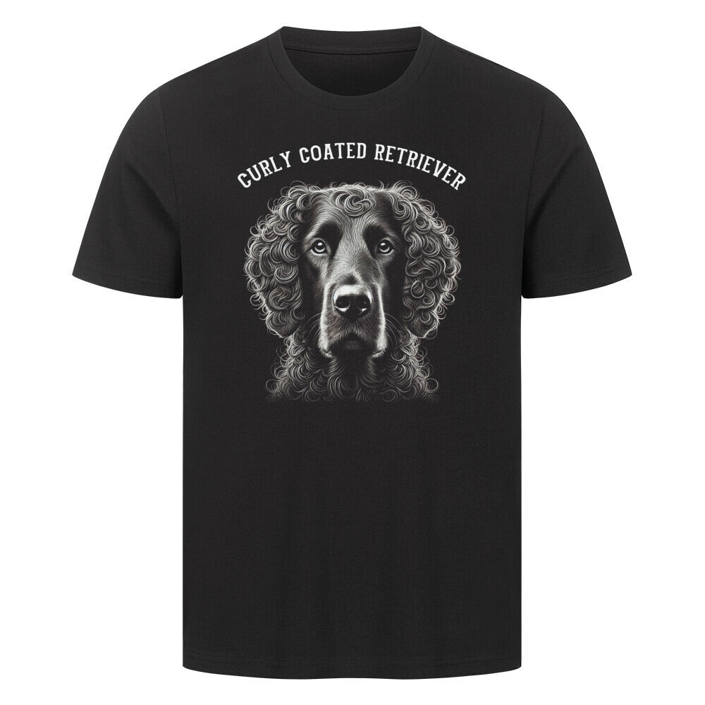 Premium T-Shirt "Curly Coated - Pure" Schwarz – hunde-shirt.de