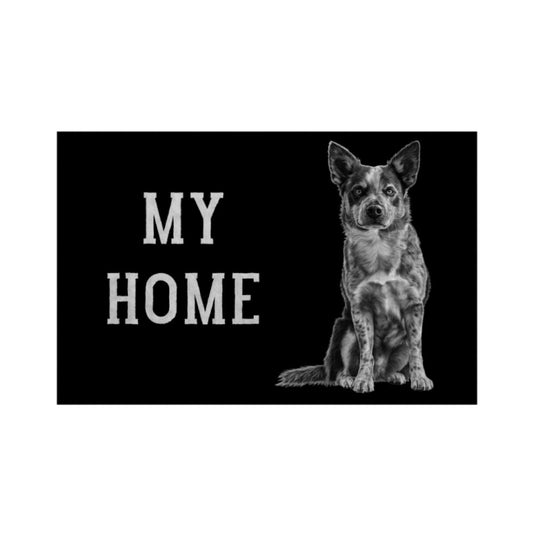 Fußmatte "Australian Cattle Dog - MY HOME" Weiß – hunde-shirt.de