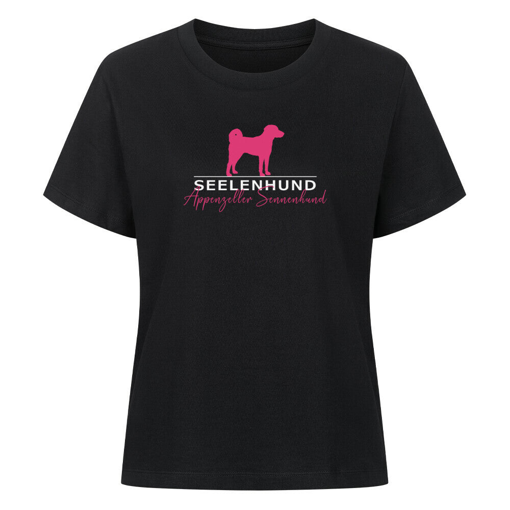 Premium Damen-Shirt "Appenzeller - Seelenhund" Schwarz – hunde-shirt.de