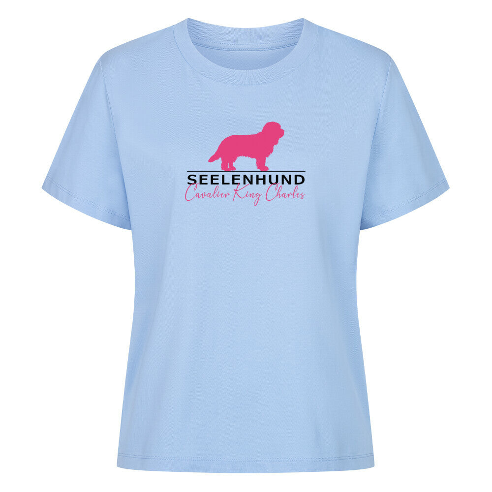 Premium Damen-Shirt "Cavalier King Charles - Seelenhund" Sky Blue – hunde-shirt.de