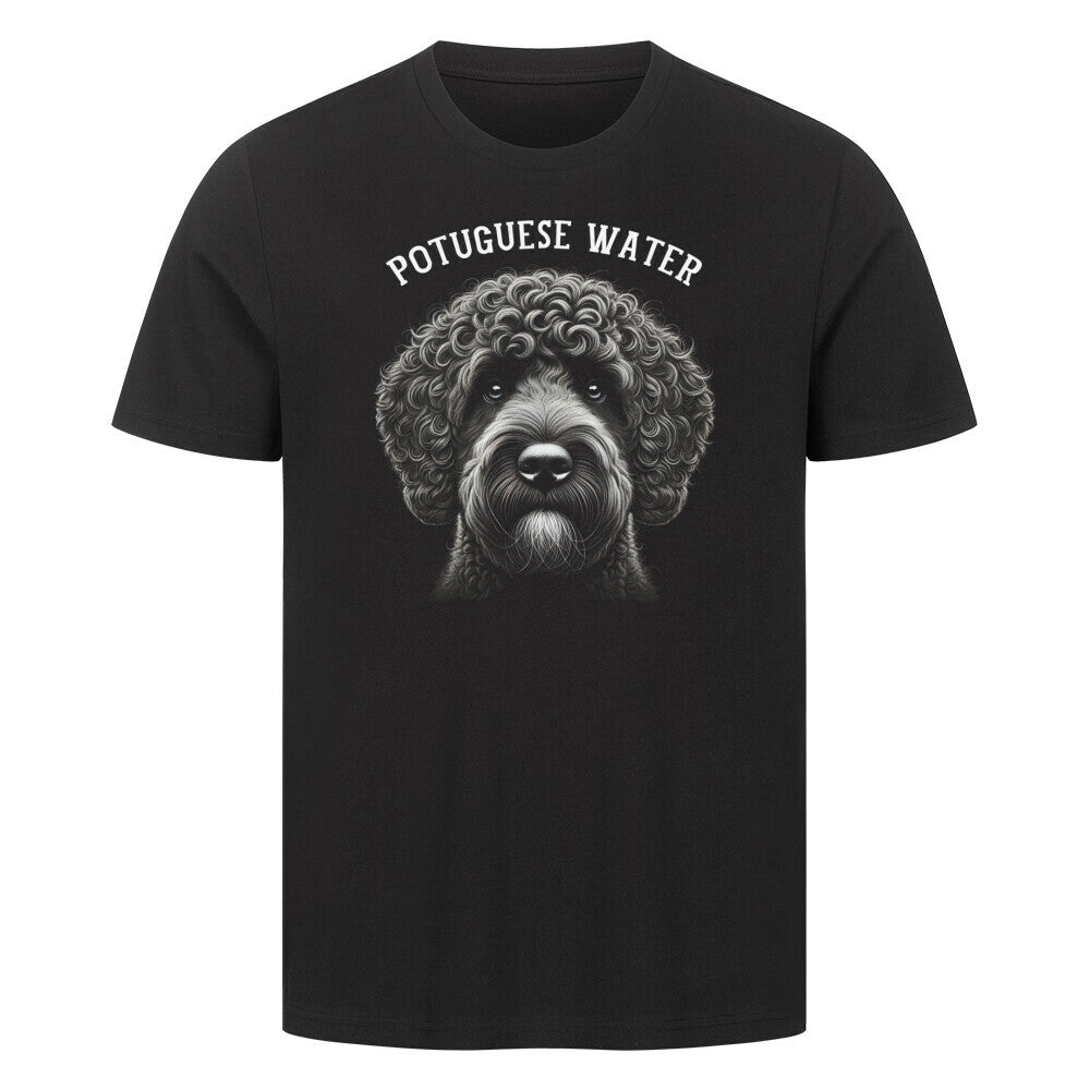 Premium T-Shirt "Portugiesischer Wasserhund - Pure" Schwarz – hunde-shirt.de