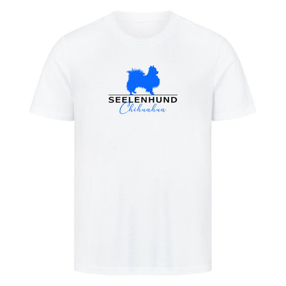 Premium T-Shirt "Chihuahua Langhaar - Seelenhund" Weiß – hunde-shirt.de