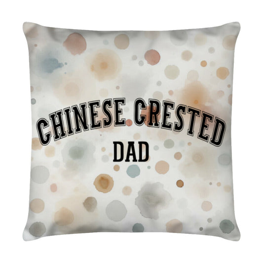 Kissen "Chinese Crested - DAD" Weiß – hunde-shirt.de