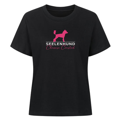Premium Damen-Shirt "Chinese Crested - Seelenhund" Schwarz – hunde-shirt.de