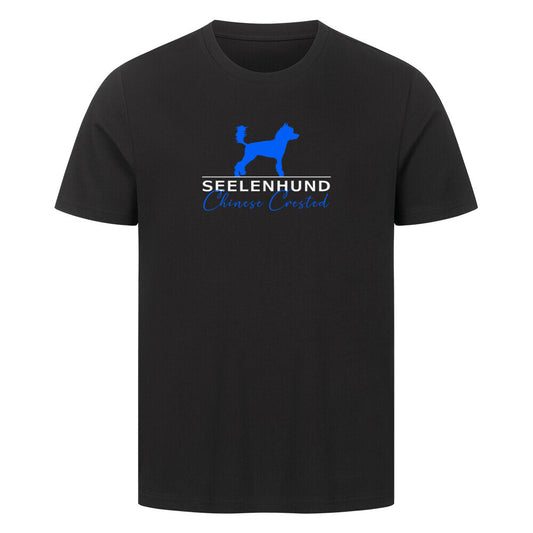 Premium T-Shirt "Chinese Crested - Seelenhund" Schwarz – hunde-shirt.de