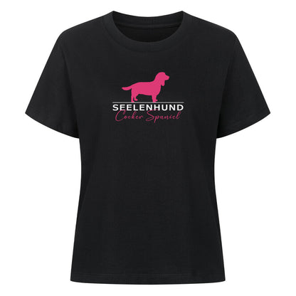 Premium Damen-Shirt "Cocker Spaniel - Seelenhund" Schwarz – hunde-shirt.de
