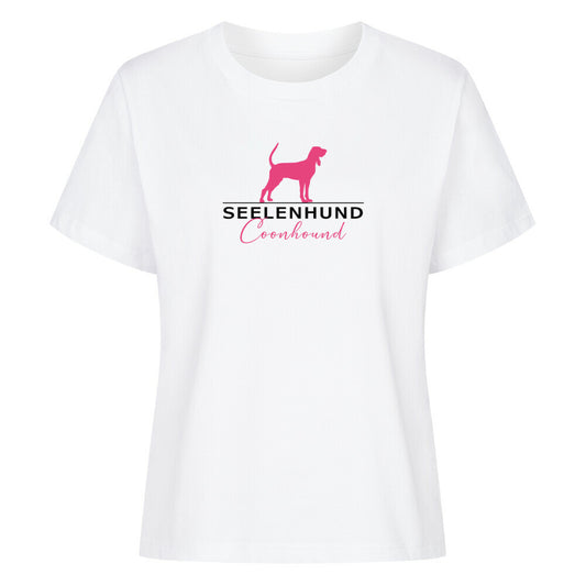 Premium Damen-Shirt "Coonhound - Seelenhund" Weiß – hunde-shirt.de