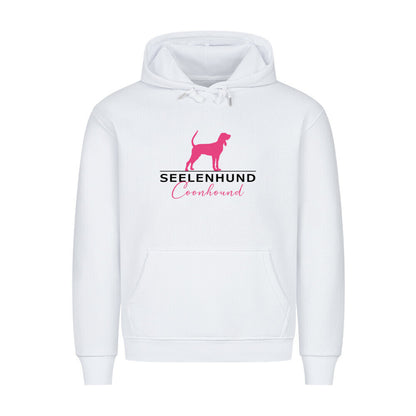 Premium Hoodie "Coonhound - Seelenhund" Weiß – hunde-shirt.de