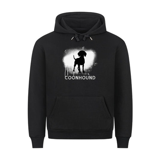 Premium Hoodie "Coonhound - Brush" Schwarz – hunde-shirt.de