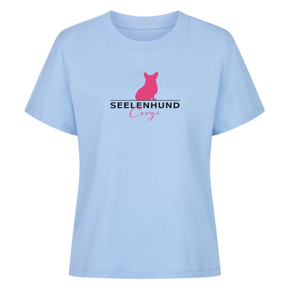 Premium Damen-Shirt "Corgi - Seelenhund" Sky Blue – hunde-shirt.de