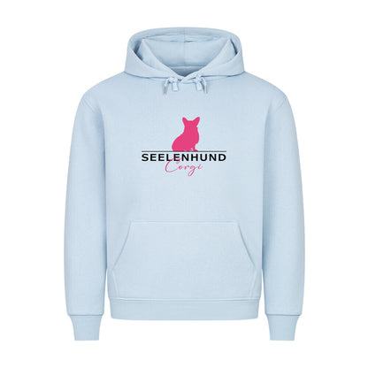 Premium Hoodie "Corgi - Seelenhund" Babyblau – hunde-shirt.de
