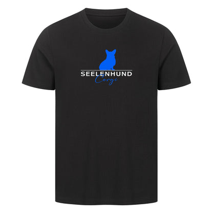 Premium T-Shirt "Corgi - Seelenhund" Schwarz – hunde-shirt.de